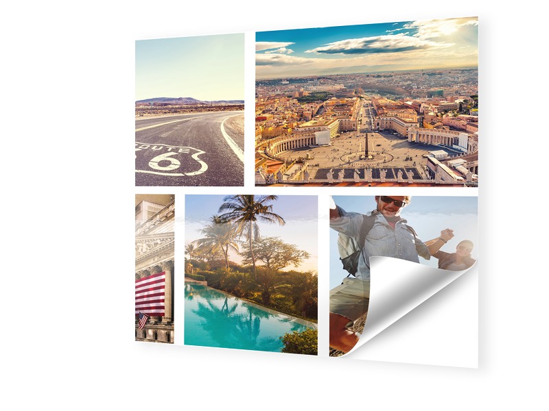 Image of Fotocollage auf Klebefolie im Format 60 x 60 cm quadratisch im Format 60 x 60 cm