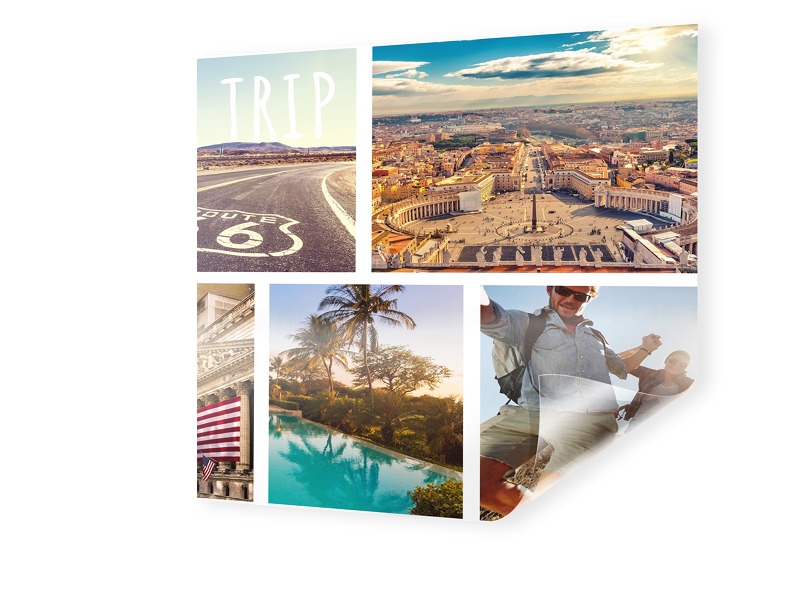 Image of Fotocollage auf Backlit-Folie im Format 50 x 50 cm quadratisch im Format 50 x 50 cm