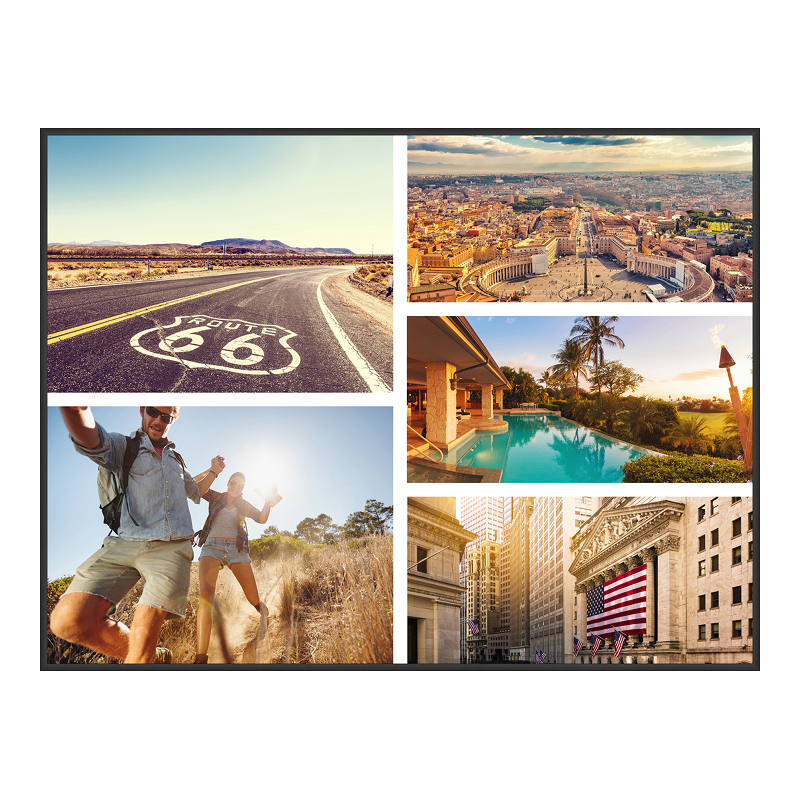 Collage de Fotos en forex en formato 80 x 60 cm con marco
