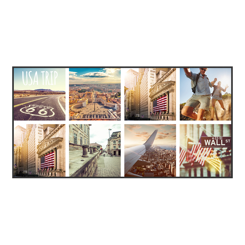 Collage de Fotos en metacrilato como panorámica en formato 80 x 40 cm con marco