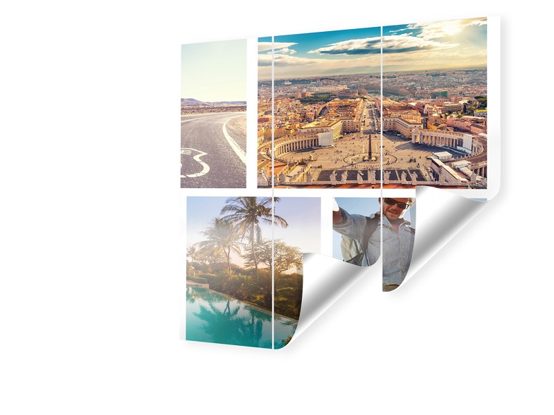 Image of Fotocollage auf Fototapete im Format 120 x 120 cm quadratisch im Format 120 x 120 cm