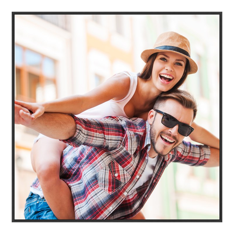 Foto en placa forex con Marco Artbox en negro mate cuadrado en formato 10 x 10 cm