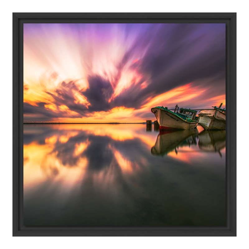 Fischerboote Fotoleinwand Im Schattenfugen Rahmen Fur Fotos Auf Leinwand In Schwarz Im Format 75 X 50 Cm Moebel Suchmaschine Ladendirekt De