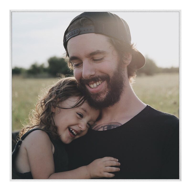 Foto en placa forex con Marco Artbox veteado en blanco cuadrado en formato 50 x 50 cm